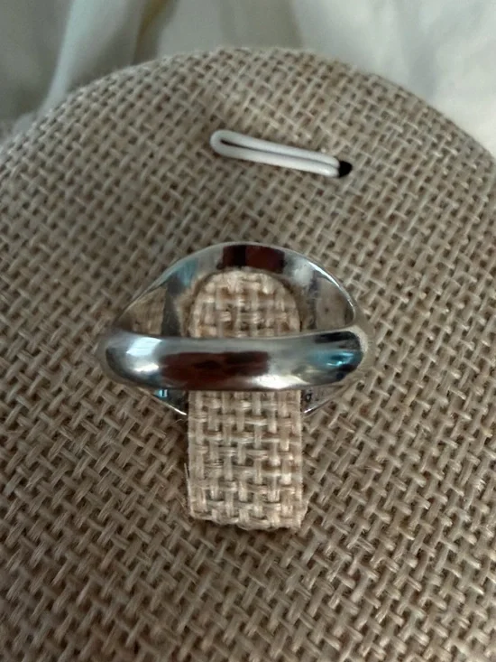 Engraved Sterling Silver Dome Ring - Silver - Picture 3 of 5